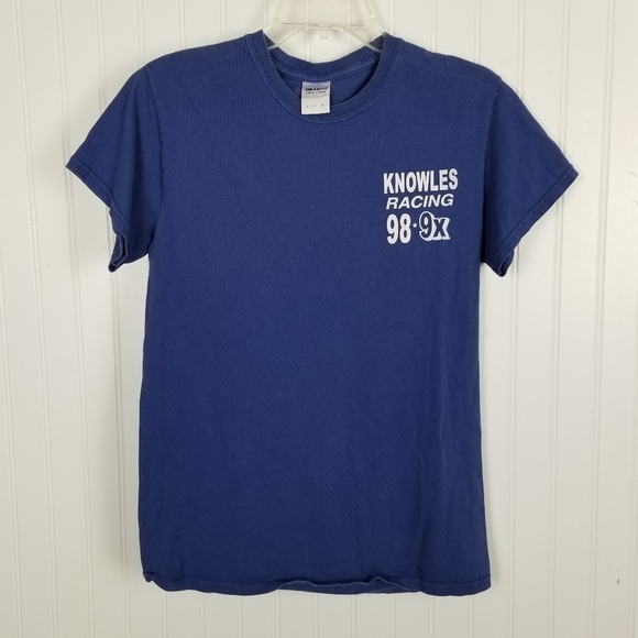 Knowles Racing 98 9X Vintage Graphic Tshirt Blue Auto Car Men's Size Small - Picture 2 of 9